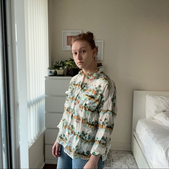 Zara Oversized Hawaiian Shirt XS - Picture 2 of 3